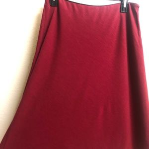Red Flowy Wool Pencil skirt